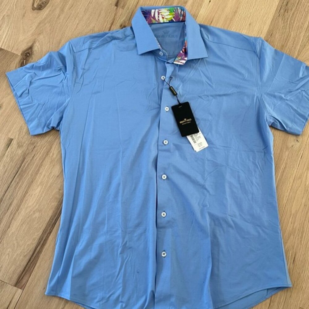 Bertigo Men's Blue Dress Shirt XL - Peter Style - Picture 2 of 7